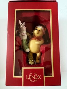 Lenox Winnie the Pooh & Piglet Holiday Ornament - Yellow & Pink